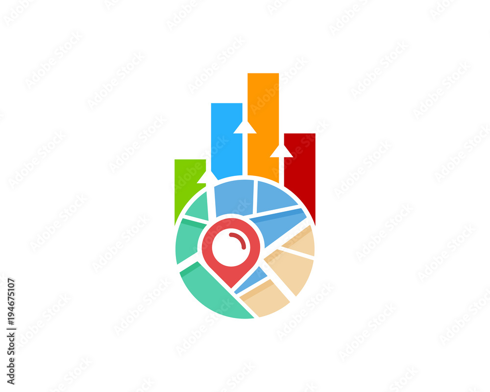 Map Statistic Icon Logo Design Element Map Statistic Icon Logo Design Element