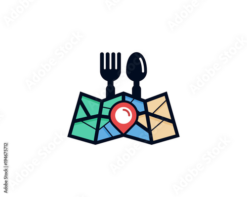 Map Food Meal Icon Logo Design Element