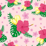 Tropical Floral Seamless Pattern Design