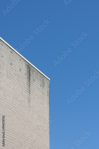 Corner of a brutalist building for minimalist background 