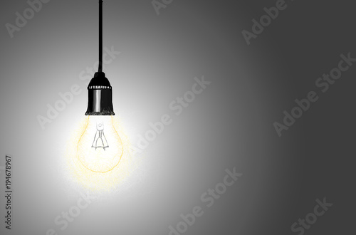 Electric lighting of glow lamp, vector image