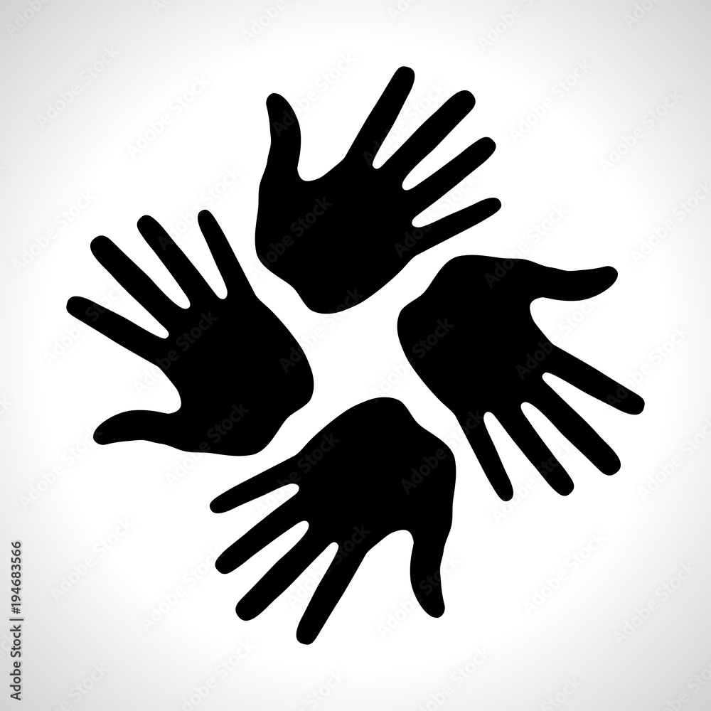 Black Hand Print icon. Vector illustration Black Hand Print icon. Vector illustration