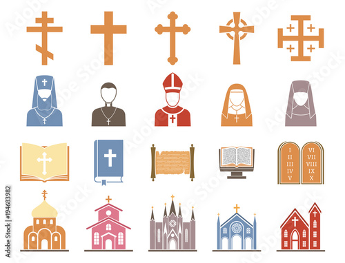 Christianity religion vector pastor religionism flat illustration holy sign silhouette praying religionary christian faith religionist priest church traditional culture Easter symbol.