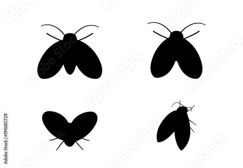 Drain Fly icons in silhouette style, vector design