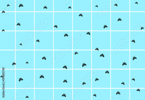 Many drain fly on dirty bathroom wall, vector art