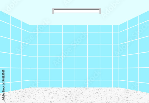 Empty clean bathroom in vector design, perspective