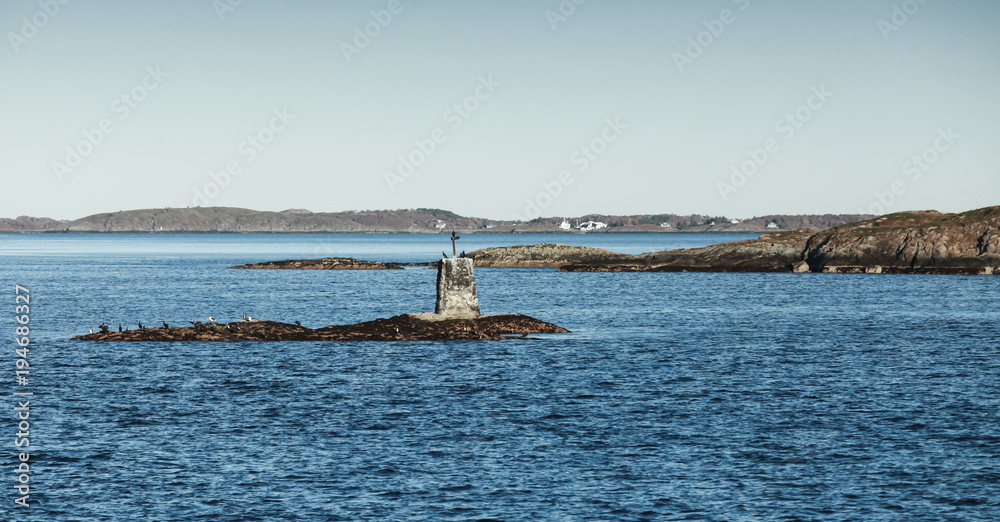 Scandinavian old stone navigation sea mark