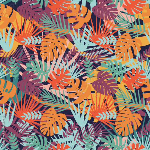Tropical exotic seamless pattern in vector
