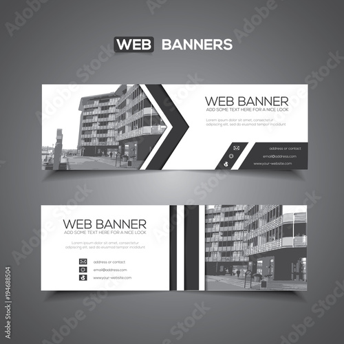 Banner or horizontal header / footer with abstract linear design elements