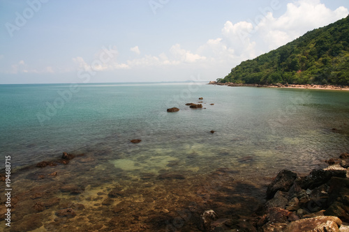 Coral and Blue sea in east region of thaibay thailand