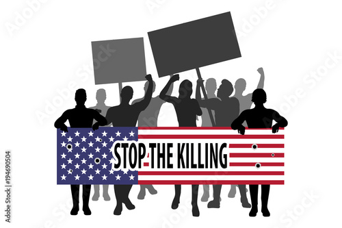 Protest people crowd. Stop the killing