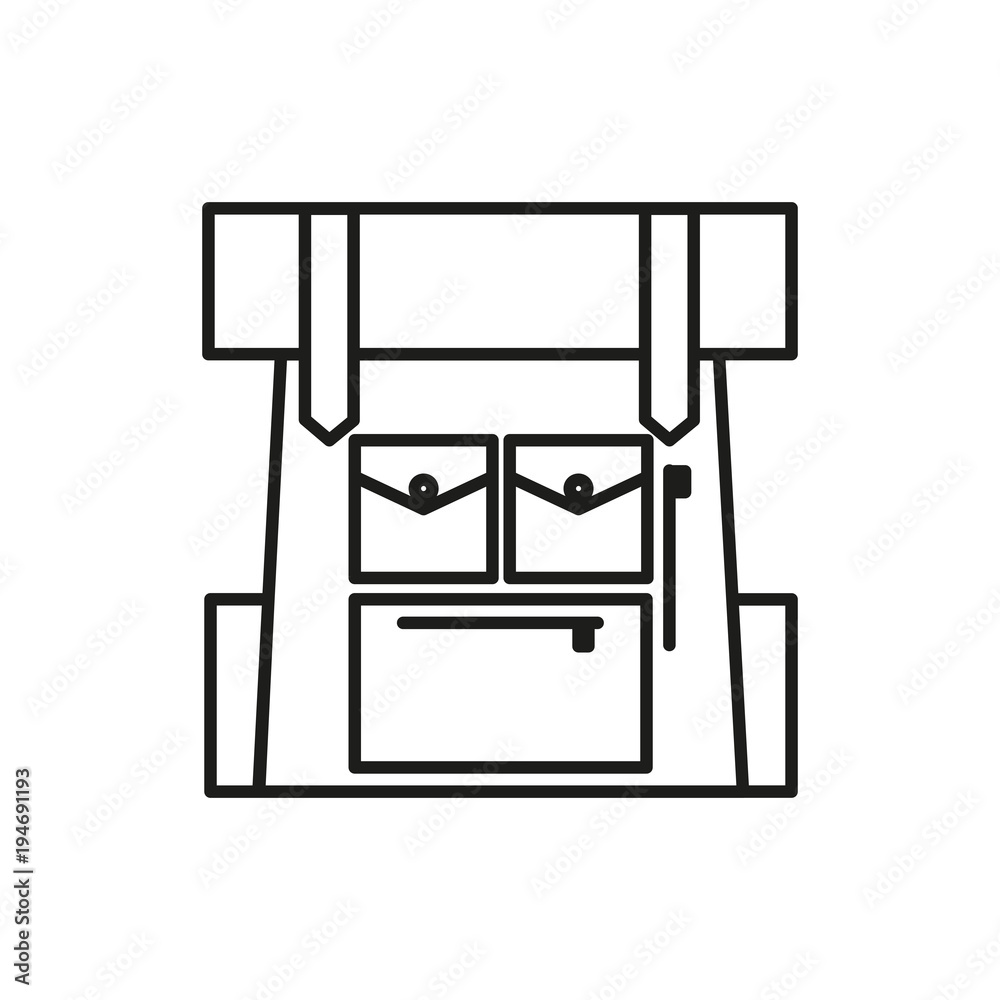 Full Backpack Adventure Thin Line Icon Symbol Design Full Backpack Adventure Thin Line Icon Symbol Design