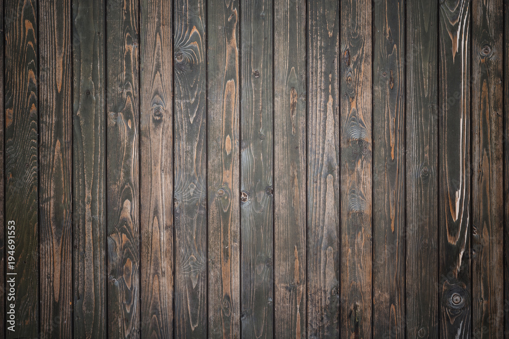 Naklejka premium Black pine wood wall texture use for background