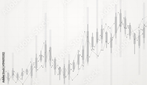 Business candlestick chart growth of trading in stock market investment.