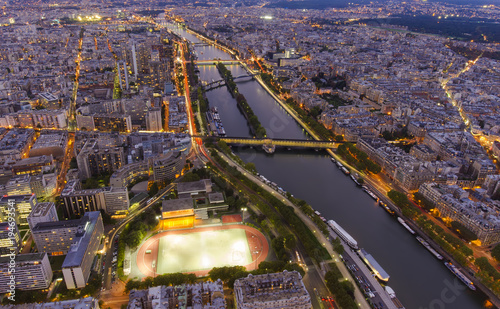 wide view of Paris city at evening