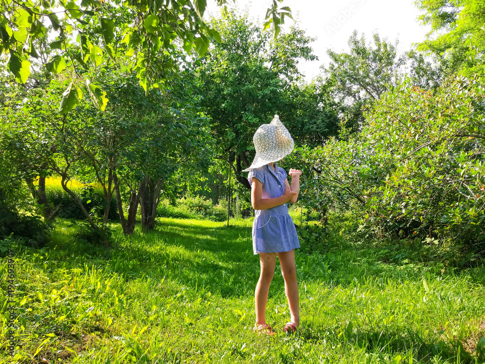 Adorable little girl in a summer park. Adorable little girl in a summer park.
