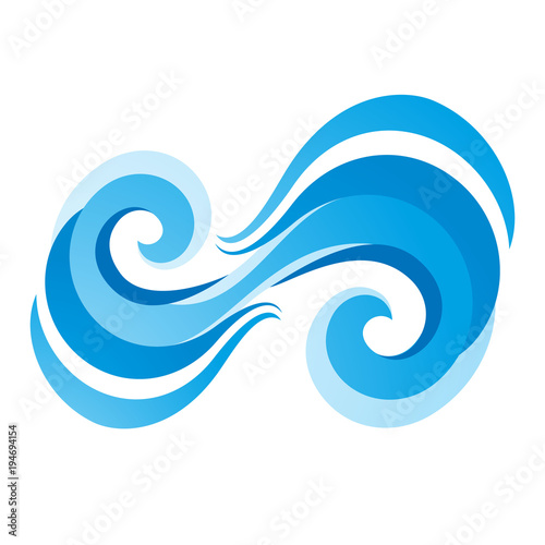 Wave icon on white background