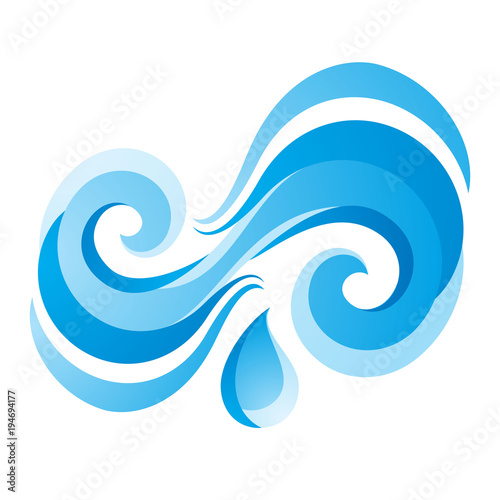Wave icon on white background
