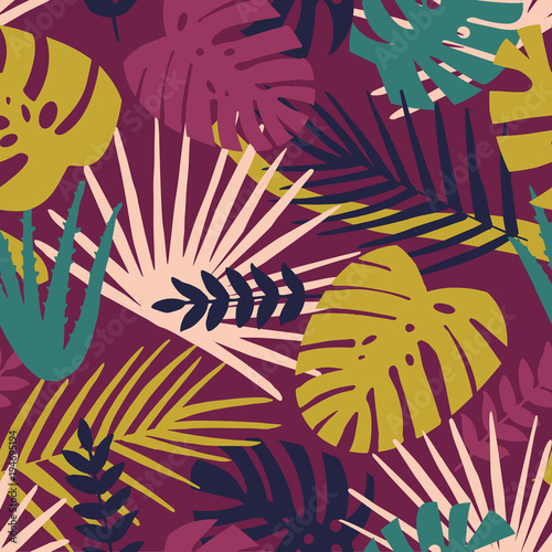 Contemporary floral seamless pattern
