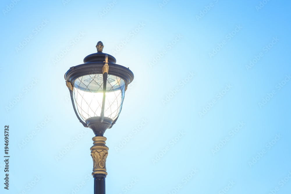 Ancient street lamp close up
