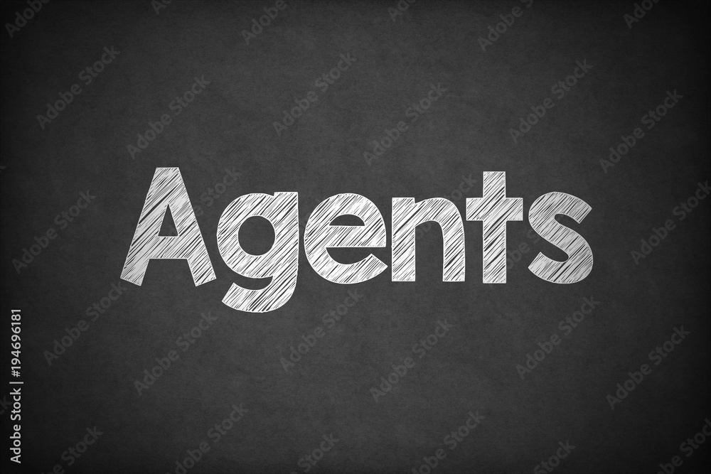 Obraz premium Agents on Textured Blackboard.