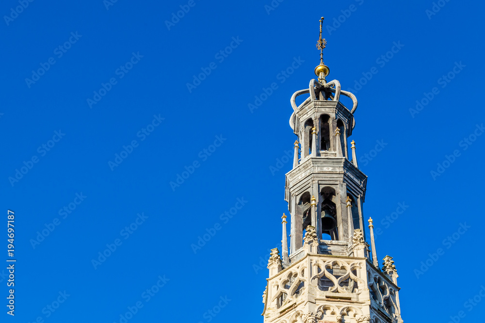 Big Saint-Laurens church in the historic city centre of Alkmaar in  North-Holland in the Netherlands. Also known as the city of cheese.