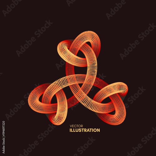 3D Connection Structure. Futuristic Technology Style. Abstract Design. Lattice Geometric Element. Vector Illustration.