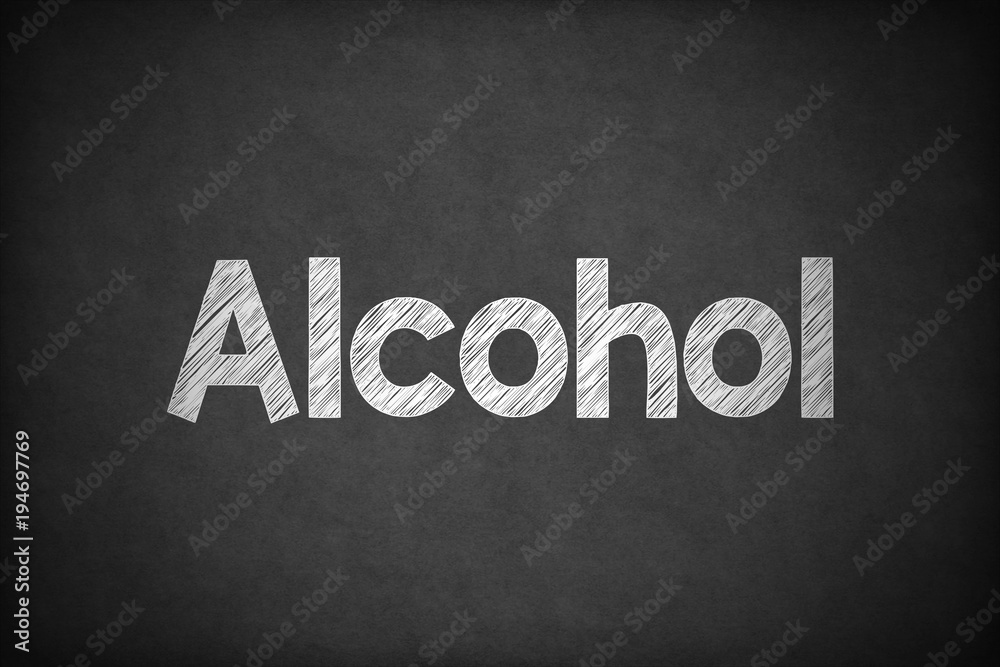 Obraz premium Alcohol on Textured Blackboard.