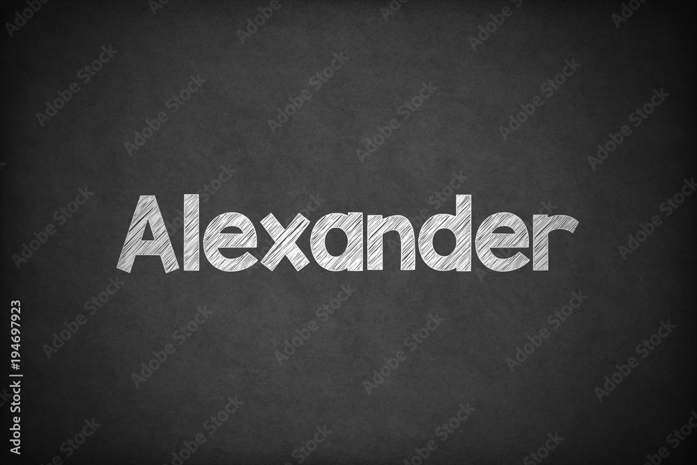 Obraz premium Alexander on Textured Blackboard.