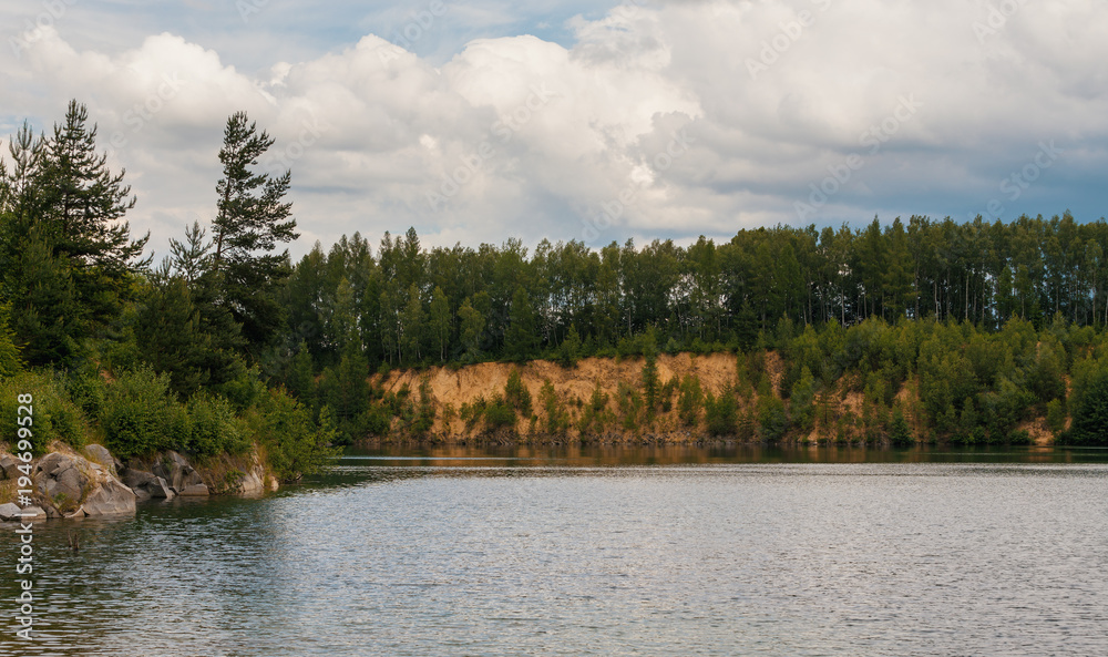 abandoned flooded quarry, Czech republic abandoned flooded quarry, Czech republic