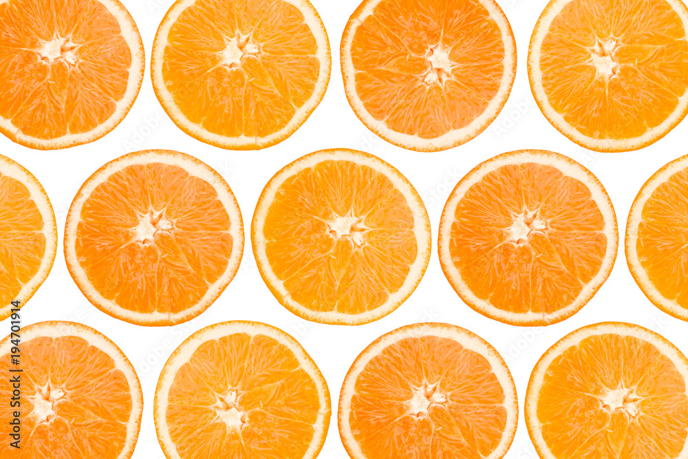 Slices of orange isolate background. Slices of orange isolate background.