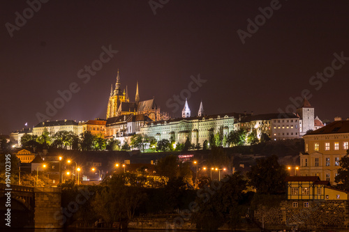 St. Vitus Cathedral at Prague  Czech Republic at night