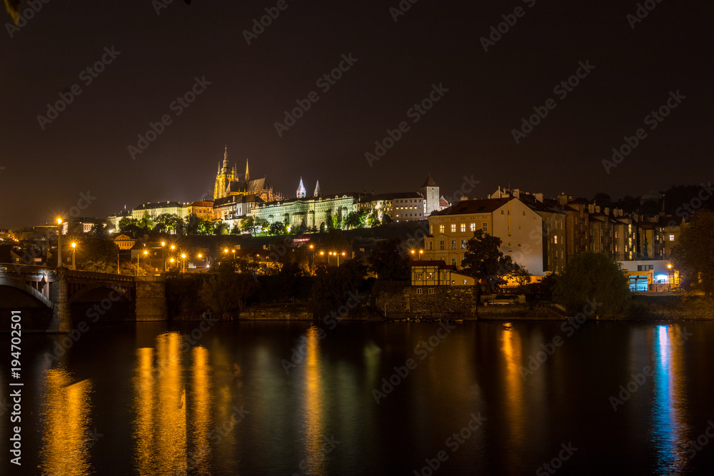 St. Vitus Cathedral at Prague, Czech Republic at night