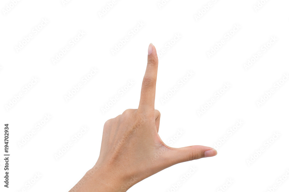 Hand symbol for alphabet L on isolated background. Hand symbol for alphabet L on isolated background.