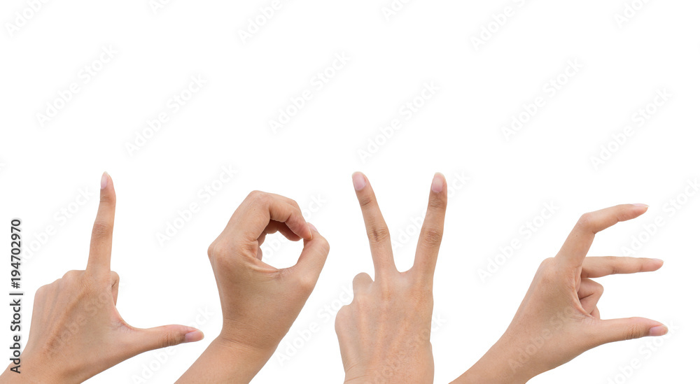 Love letter hand sign isolate background. Love letter hand sign isolate background.