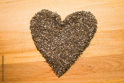 Chia Seeds Shape Heart Sympol