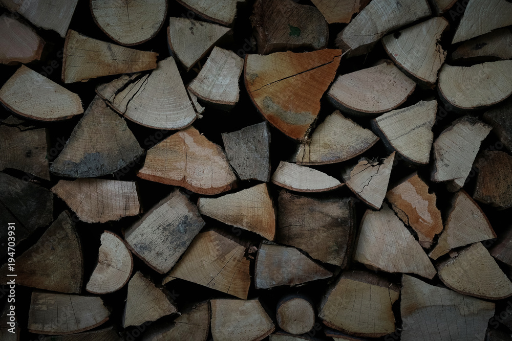 Pile of chopped wood for the winter season Pile of chopped wood for the winter season