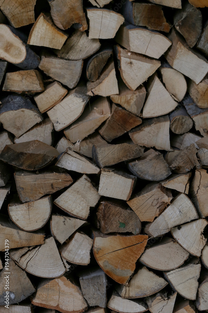 Fototapeta premium Pile of chopped wood for the winter season