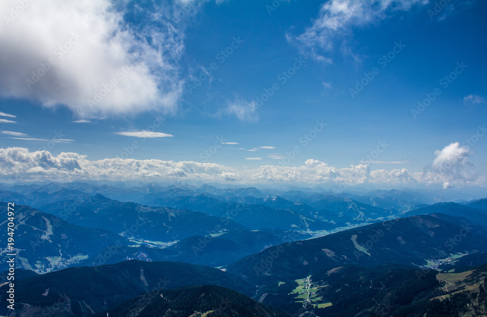 View over alps mountains austria salzburg germany