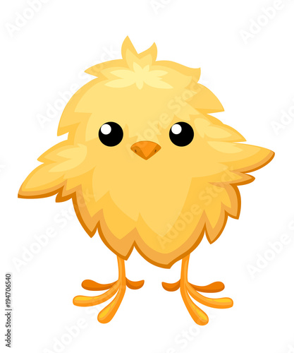 Funny chicken in egg for easter decoration cartoon vector flat clipart yellow bird in an egg shell vector illustration on white background