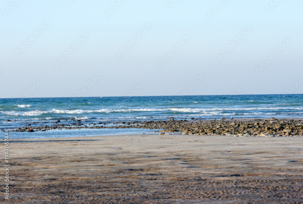 sunset and beach Empty tropical beach background. Horizon with sky and white sand sunset and beach Empty tropical beach background. Horizon with sky and white sand