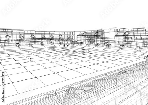 Soccer Stadium or Football Arena Concept. Vector © cherezoff