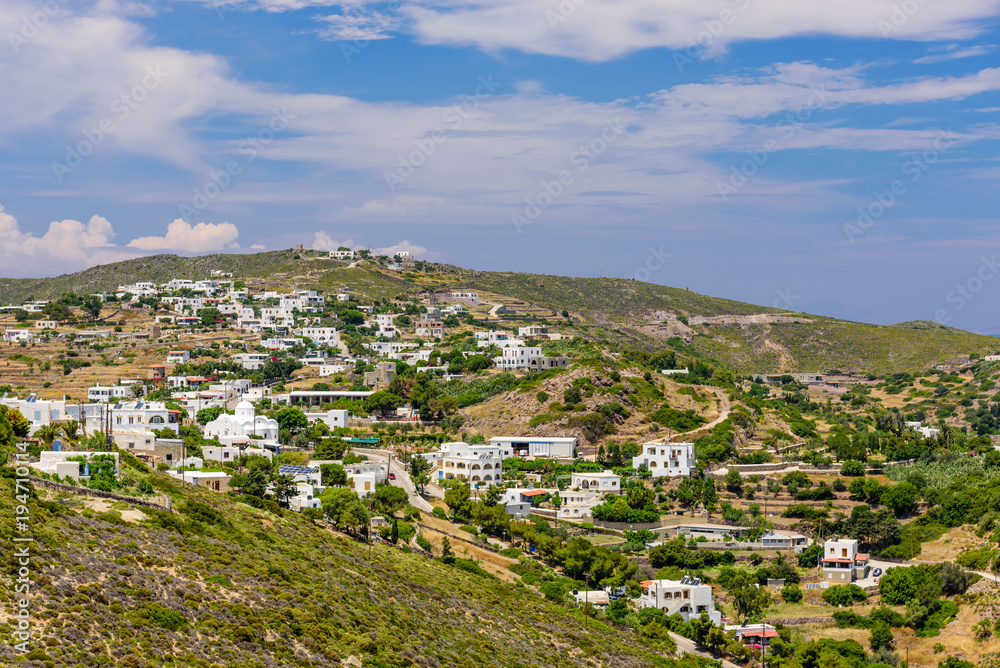 Kambos village is a traditional village on the island of Patmos, Dodecanese Islands, Greece