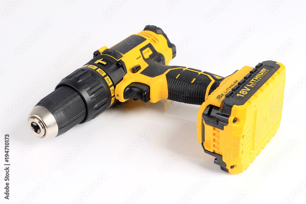 Electric drill isolated on white background