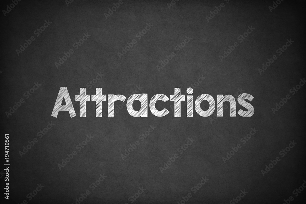 Fototapeta premium Attractions on Textured Blackboard.