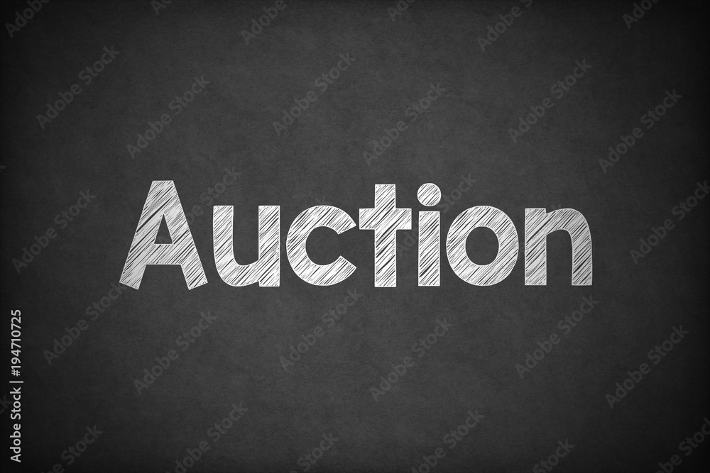 Obraz premium Auction on Textured Blackboard.