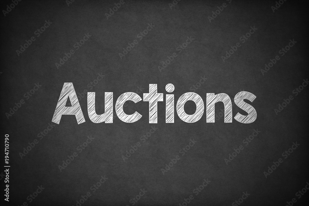 Obraz premium Auctions on Textured Blackboard.