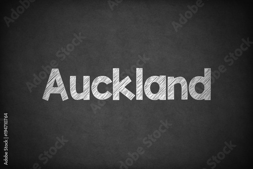 Auckland on Textured Blackboard.