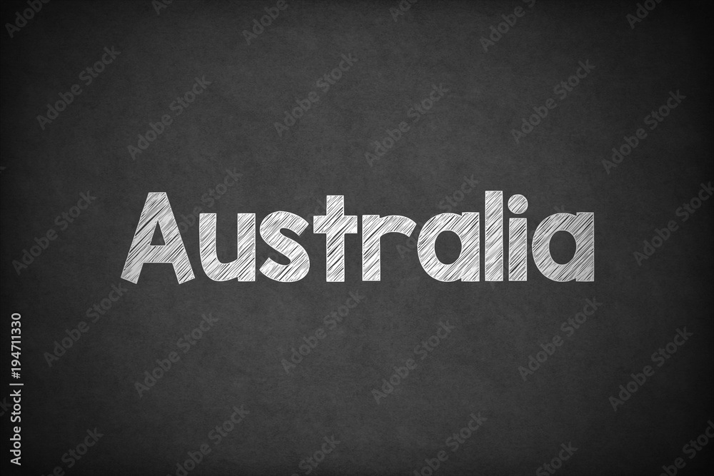 Obraz premium Australia on Textured Blackboard.