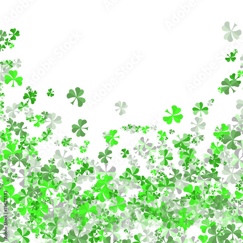 Saint Patrick s day Festival. Irish celebration.Green clover shamrock leaves on isolate background for poster  greeting card  party invitation  banner other users Vector illustration